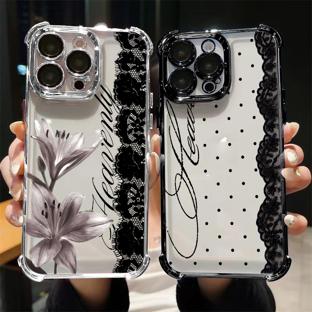 Phone Cases - Polka dot lace Plating Phone Case