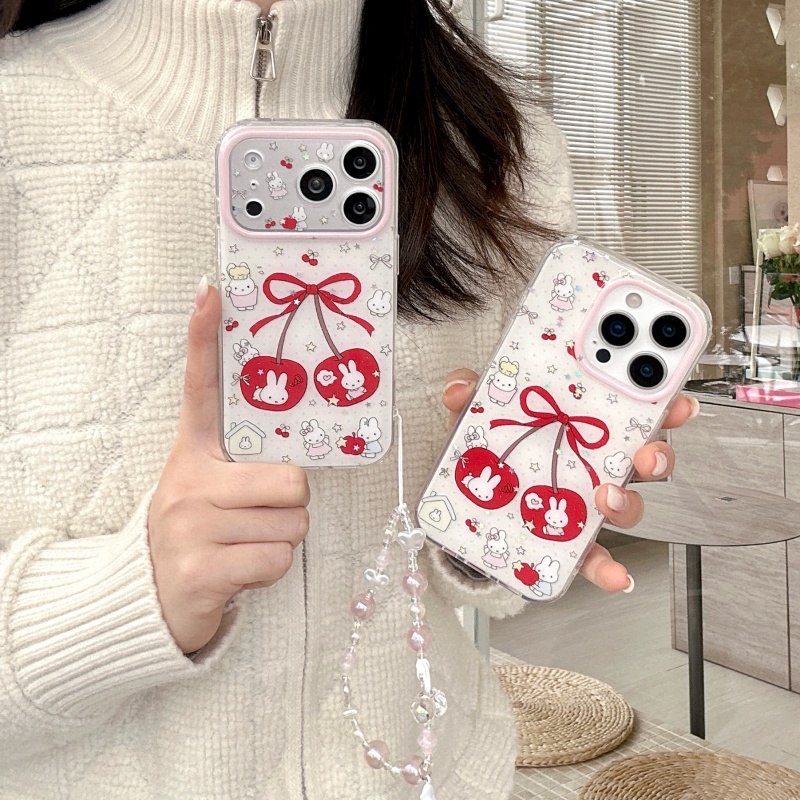 Cute cartoon sweet cherry Miff - Cute Cartoon Wrist Strap Silicone Case 评论和价格