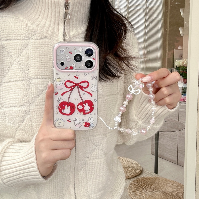 Cute cartoon sweet cherry Miff - Cute Cartoon Wrist Strap Silicone Case 评论和价格