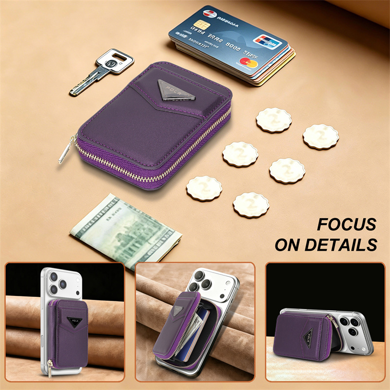 Zipper Wallet Card Holder Case - Leather Wallet Card Holder Phone Cover 评论和价格
