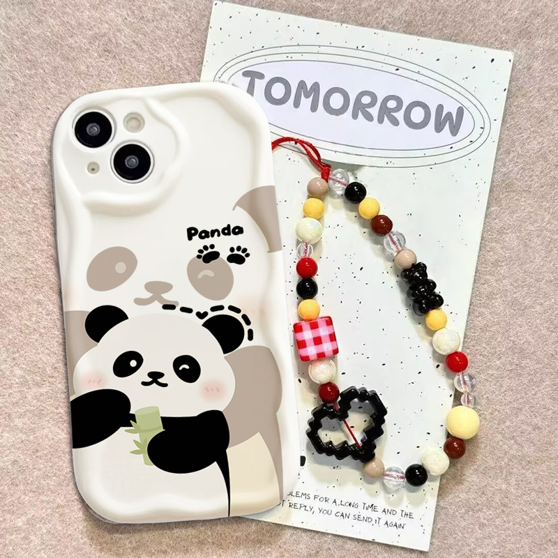 Cute Panda Wrist Strap Case Fo - Cute Cartoon Wrist Strap Silicone Case 评论和价格