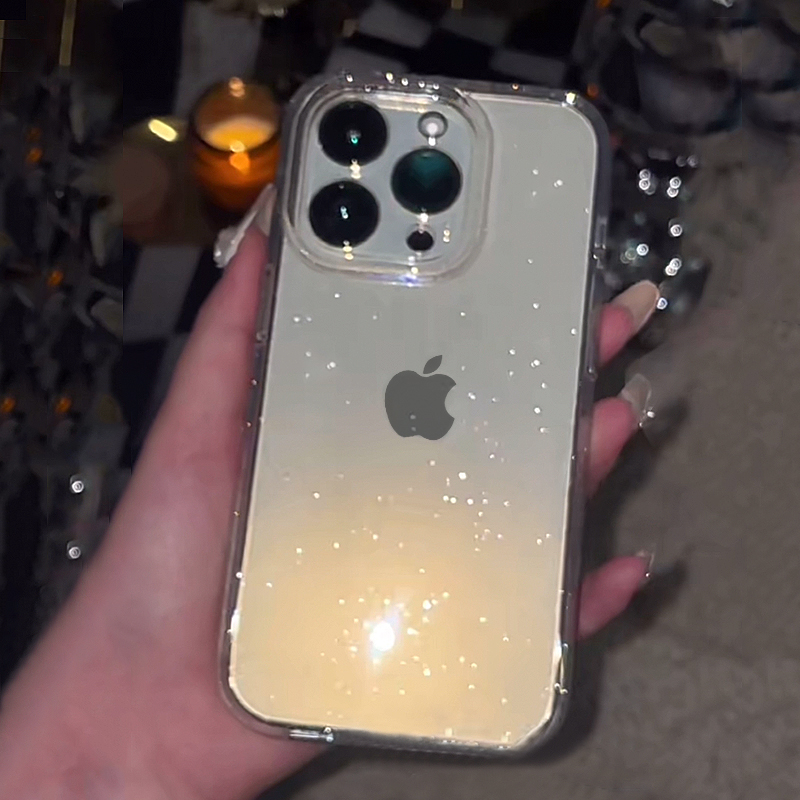 Transparent Simple Glitter Pho - Clear Shockproof Bumper Case 评论和价格