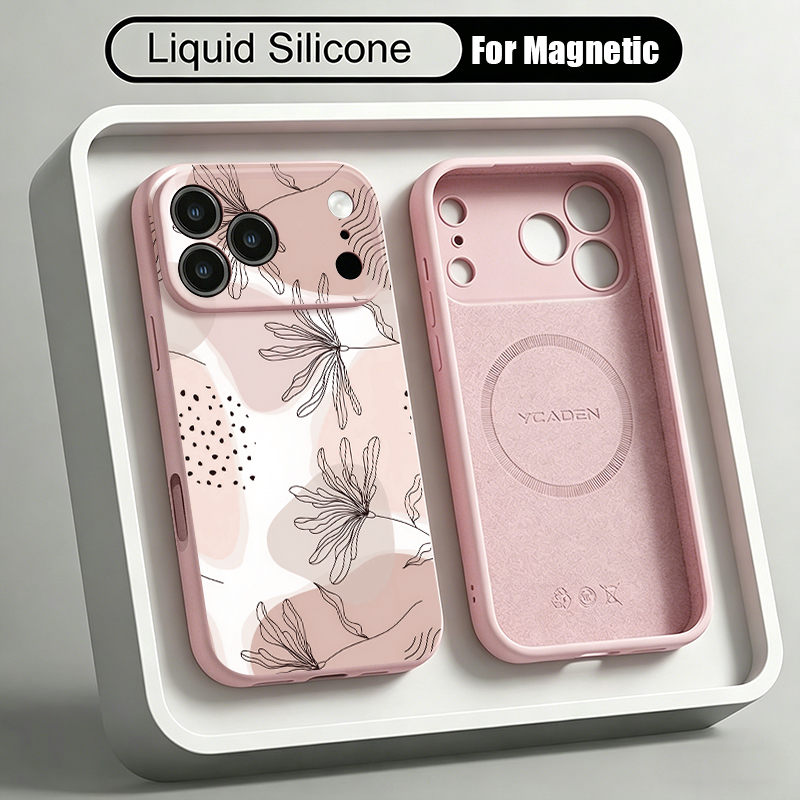 Simple Pattern Liquid Silicone - Liquid Silicone Magnetic Phone Case 评论和价格