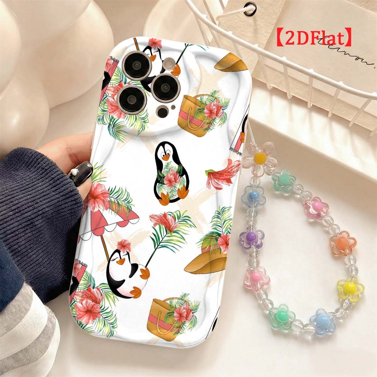 Cute Penguin Phone Case For iP - Cute Cartoon Wrist Strap Silicone Case 评论和价格