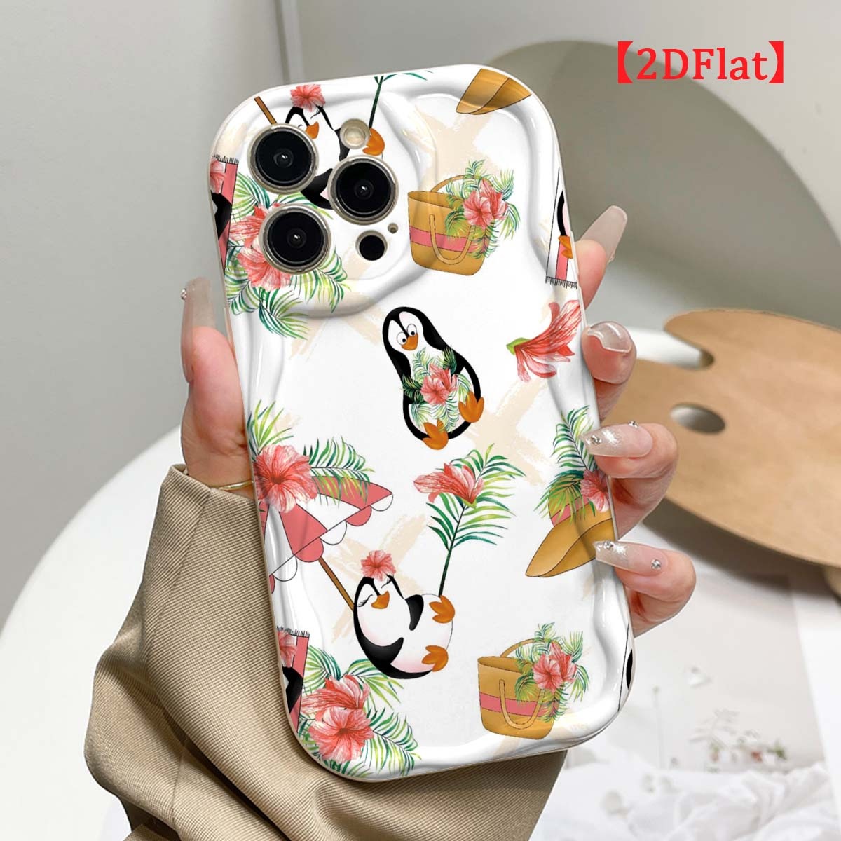 Cute Penguin Phone Case For iP - Cute Cartoon Wrist Strap Silicone Case 评论和价格