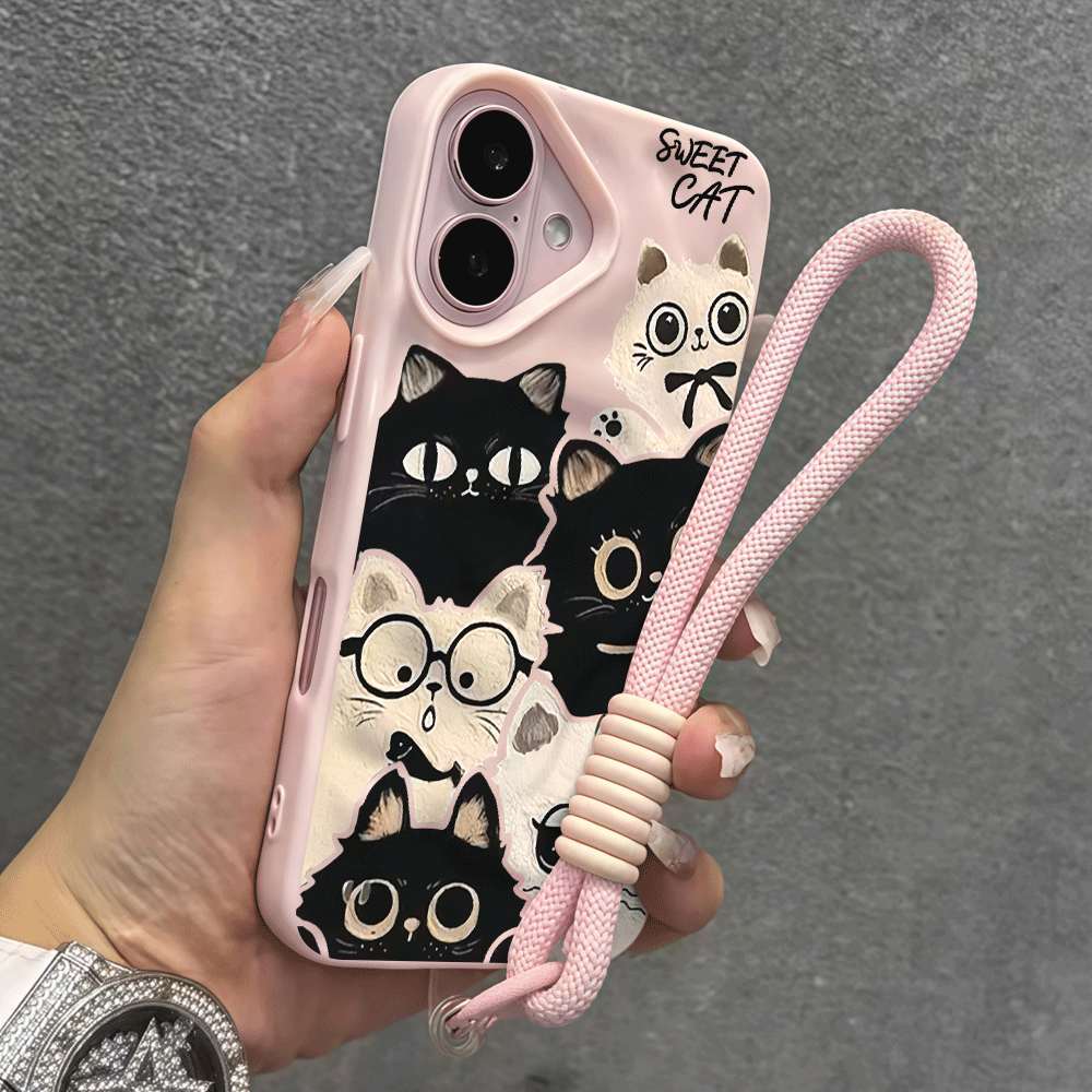 Wrist Strap Phone Case For iPh - Cute Cartoon Wrist Strap Silicone Case 评论和价格
