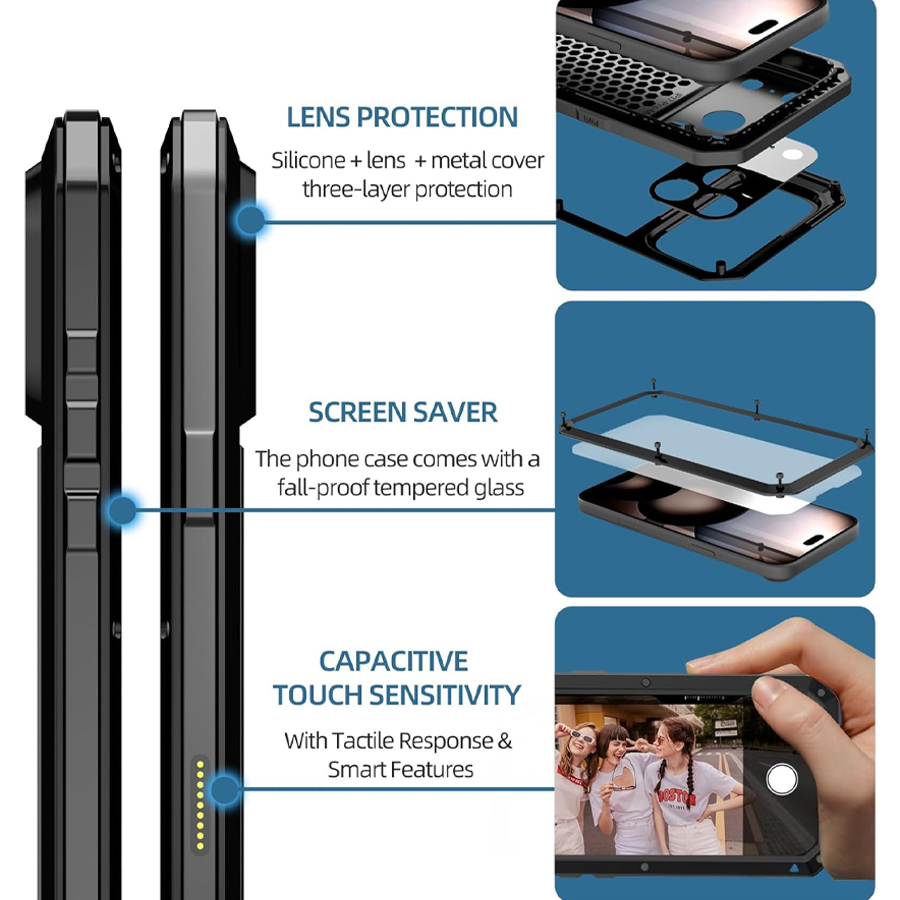 Heavy Duty Metal Armor Phone C - Heavy Duty 360 Full Body Protective Case 评论和价格